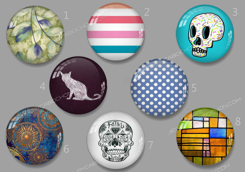 Handmade Round Photo Glass Cabachon 515