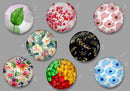Handmade Round Photo Glass Cabachon flower 516