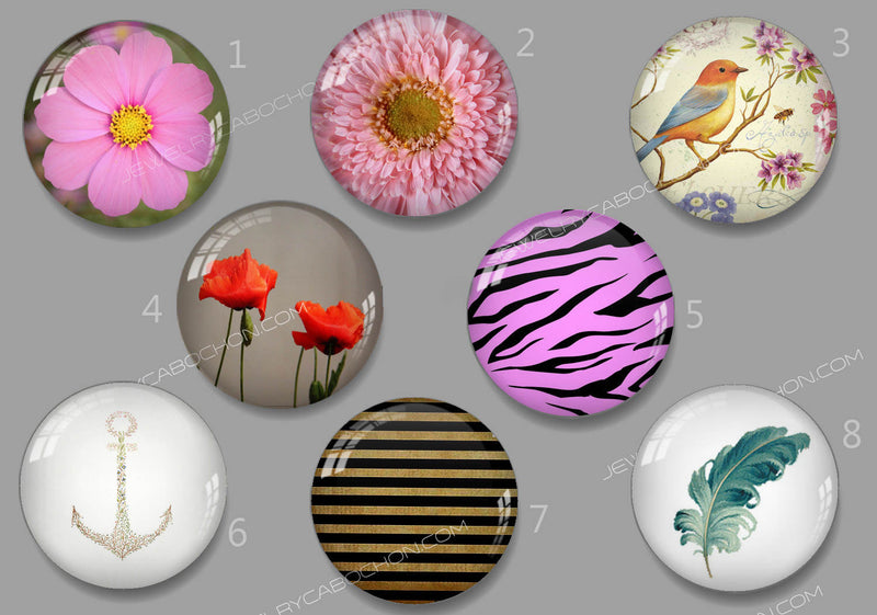 Handmade Round Photo Glass Cabachon 525