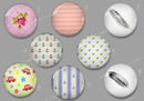 Handmade Round Photo Glass Cabachon flower 528