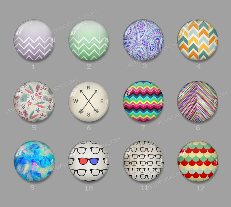 Handmade Round Photo Glass Cabachon 583