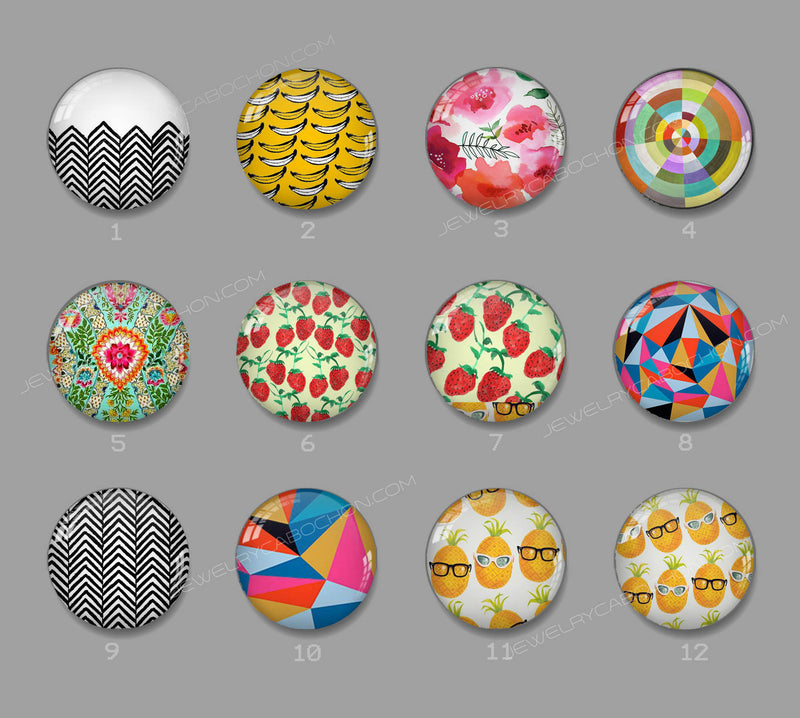 Handmade Round Photo Glass Cabachon 590