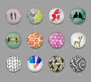 Handmade Round Photo Glass Cabachon geometric 599