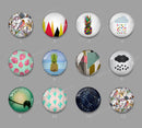 Handmade Round Photo Glass Cabachon geometric 600