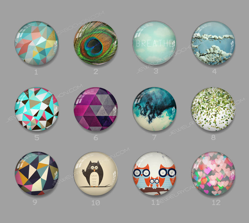Handmade Round Photo Glass Cabachon 610