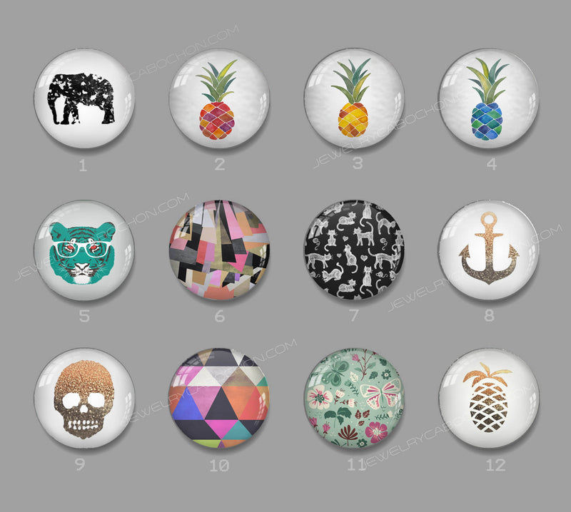 Handmade Round Photo Glass cabachon 641
