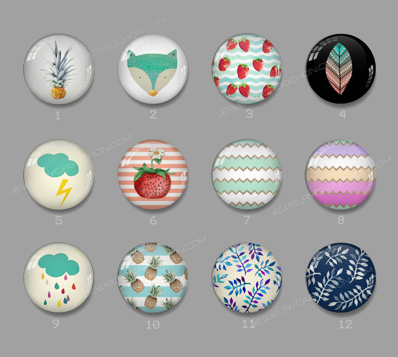 Handmade Round Photo Glass cabachon 643