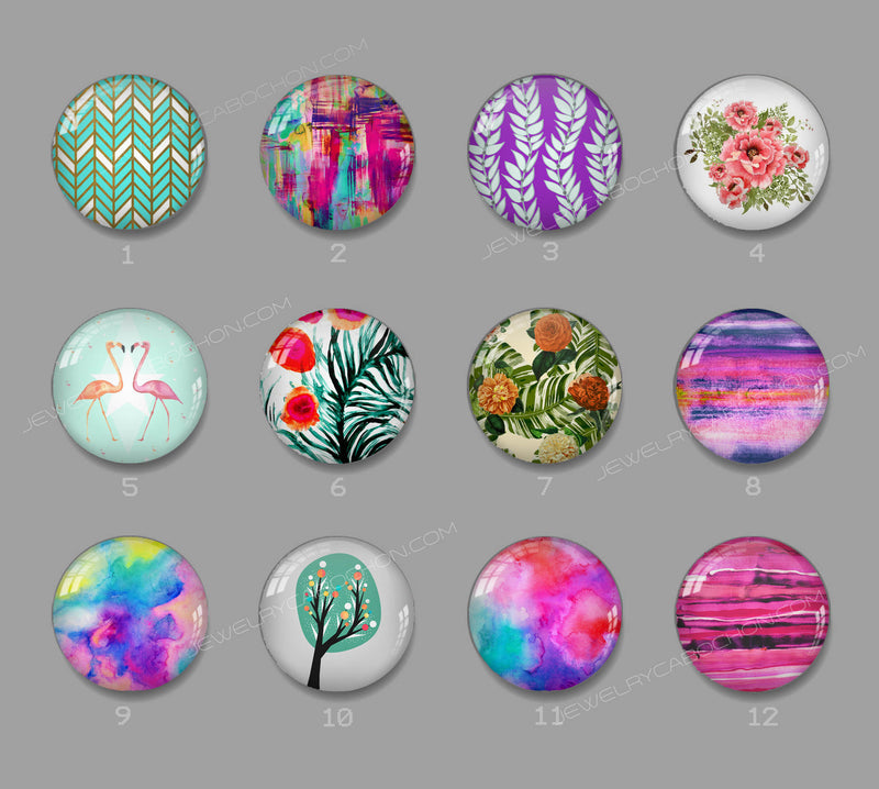 Handmade Round Photo Glass cabachon 646