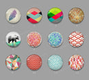 Handmade Round Photo Glass cabachon geometric 652