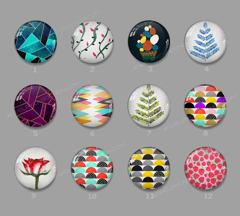 Handmade Round Photo Glass cabachon 668