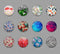 Handmade Round Photo Glass cabachon geometric 671