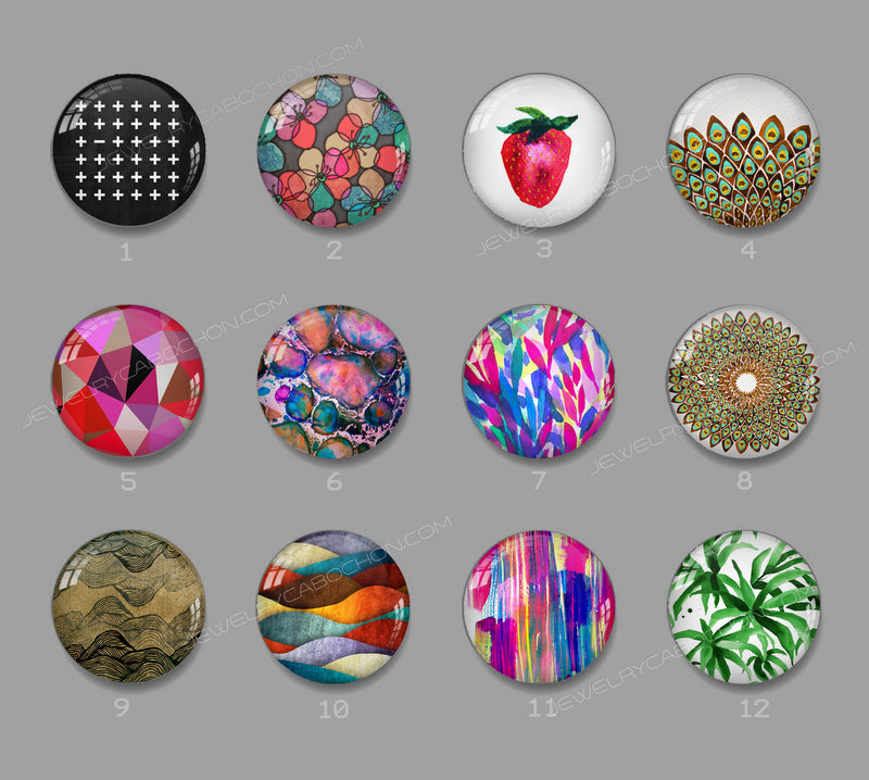 Handmade Round Photo Glass cabachon 678