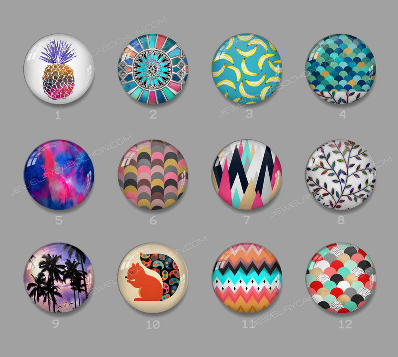Handmade Round Photo Glass cabachon 679