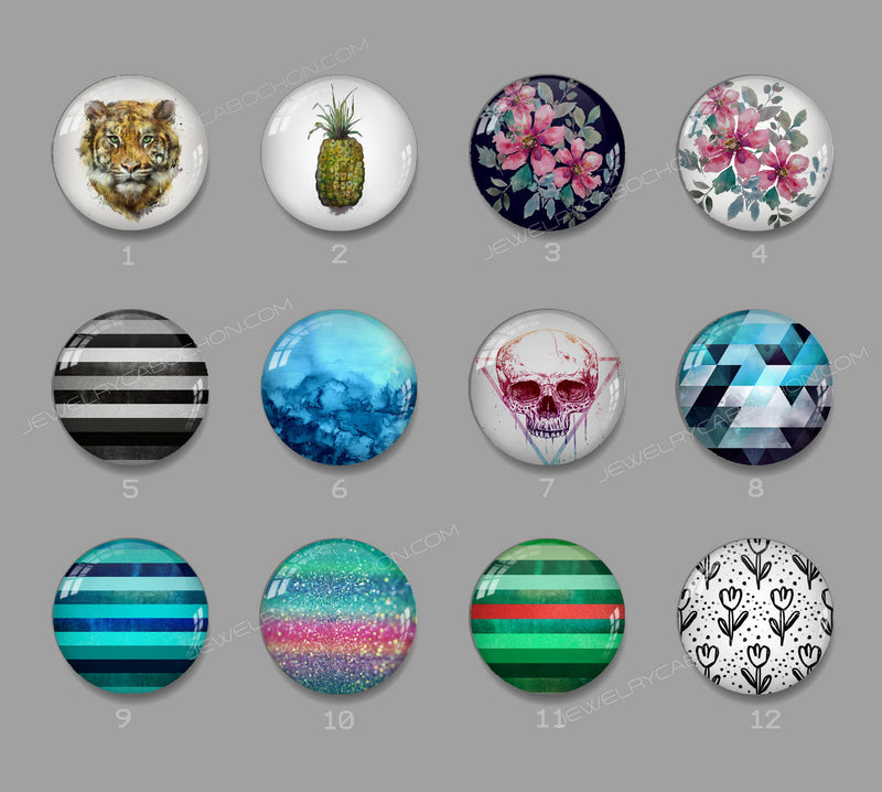Handmade Round Photo Glass cabachon 682