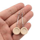 10pcs Stainless Steel wood 12mm Earrings Blanks,wood Earrings Base Settings