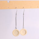 10pcs Stainless Steel wood 12mm Earrings Blanks,wood Earrings Base Settings