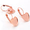 20pcs 12mm / 15mm French Earwires Hook With Heart Pad Brass Earring Bezel Setting Earring Blanks Earrings Base