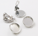 20pcs Brass Clip on Earring Bronze/ Silver/ Gold/ Rose Gold Plated 10mm-18mm Round Bezel Cup