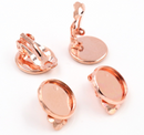 20pcs Brass Clip on Earring Bronze/ Silver/ Gold/ Rose Gold Plated 10mm-18mm Round Bezel Cup