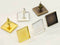 20pcs square Brass 12mm Earrings Blanks,Earrings Settings Base,Earrings trays