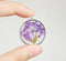 1pcs purple pressed flower jewelry, pressed flower pendant necklace, Real dried flower jewelry wholesale