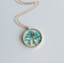 1pcs blue pressed flower jewelry, pressed flower pendant necklace, Real dried flower jewelry wholesale