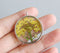 1pcs yellow pressed flower jewelry, pressed flower pendant necklace, Real dried flower jewelry wholesale