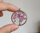 1pcs pressed flower jewelry, pressed flower pendant necklace, Real dried flower jewelry wholesale
