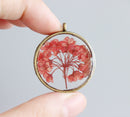 1pcs pieces pressed flower jewelry, pressed flower pendant necklace, Real dried flower jewelry wholesale