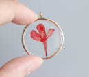 1pcs Handmade pressed flower pendant necklace, Real dried flower jewelry