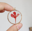 1pcs Handmade pressed flower pendant necklace, Real dried flower jewelry