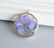 1pcs Handmade Purple Pressed flower jewelry, pressed flower pendant necklace,Real dried flower jewelry