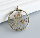 1pcs Handmade Pressed flower jewelry, pressed flower pendant necklace, Real dried flower jewelry wholesale