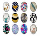 Handmade oval Photo Glass Cabochons plant flower 38