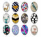 Handmade oval Photo Glass Cabochons plant flower 38