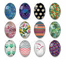 Handmade oval Photo Glass Cabochons geometric flower 43