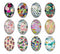 Handmade oval Photo Glass Cabochons geometric flower 44