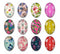 Handmade oval Photo Glass Cabochons geometric flower 45