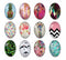 Handmade oval Photo Glass Cabochons geometric 50