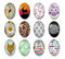 Handmade oval Photo Glass Cabochons geometric 52
