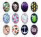 Handmade oval Photo Glass Cabochons Leaves 53