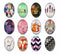 Handmade oval Photo Glass Cabochons geometric 55