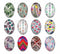 Handmade oval Photo Glass Cabochons geometric flower 60