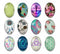 Handmade oval Photo Glass Cabochons geometric flower 63