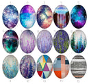 Handmade oval Photo Glass Cabochons flower 709
