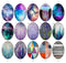 Handmade oval Photo Glass Cabochons flower 709
