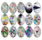 Handmade oval Photo Glass Cabochons geometric 710