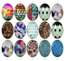 Handmade oval Photo Glass Cabochons geometric 712
