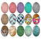 Handmade oval Photo Glass Cabochons geometric Glitter 713