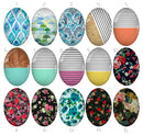 Handmade oval Photo Glass Cabochons geometric 716
